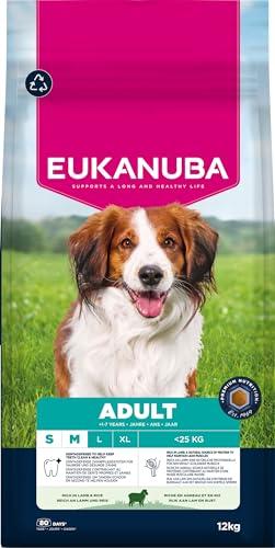 Eukanuba Mangime secco per cani con agnello e riso per razze di taglia piccola e media, mangime secco premium per cani adulti, 12 kg