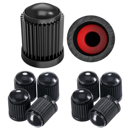 Pitlane Performance® 10 Tappi Coprivalvola per Pneumatici – Compatibili con Auto, SUV, Moto, Bici – Coperture Valvola Schrader Resistenti con Guarnizione Interna (Nero)