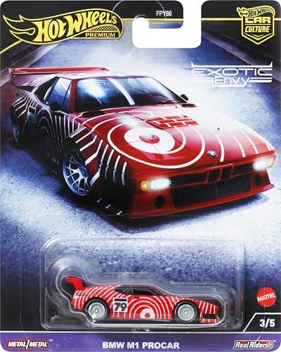 Hot Wheels Premium BMW M1 Procar, veicolo Car Culture Circuit Legends da collezione, macchinina Hot Wheels die-cast, giocattolo per bambini 3+ anni e i fan e i collezionisti adulti, HKC79