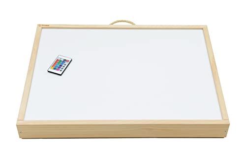 R-Crea Mesa de luz Montessori Personalizable Tavolo luminoso con Manuale di Attività | Certificato CE (AIJU + Univ. Murcia) | Scatola Sensoriale per Bambini |