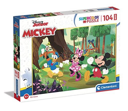 Clementoni - 23772 - Supercolor Puzzle - Disney Mickey and Friends - 104 Pezzi - Puzzle Bambini 4 Anni, Puzzle Cartoni Animati - Made In Italy