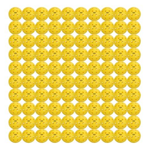 OZO Pickleball - Set di 100 Palline Outdoor, 40 Fori, Stampaggio ad Iniezione - Approvate USAPA