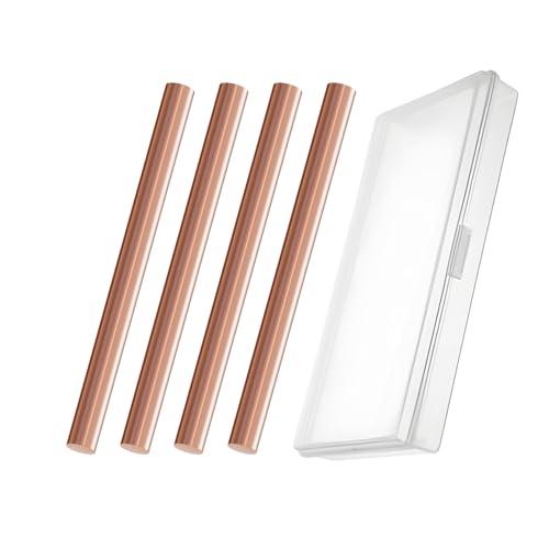 RRRST 4 pezzi Puro Barre di rame 8mm x 100mm, lunghezza 100mm, diametro 5mm, purezza del rame 99.9%, Barra rotonda in rame puro in metallo per Artigianato DIY Gioielli Modello