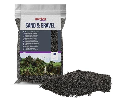 Amtra Quarzo Ceramizzato Nero - Sabbia naturale per acquari al quarzo, per acqua dolce e salata, grana 1,6-2 mm, 5 Kg