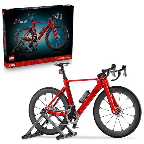 LEGO Icons Bici da Corsa - Kit Modellismo Fai da Te per Adulti - con Pneumatici in Gomma, Deragliatore e Supporto - Decorazione da Scrivania - Idea Regalo Sportiva per Appassionati di Ciclismo - 11380