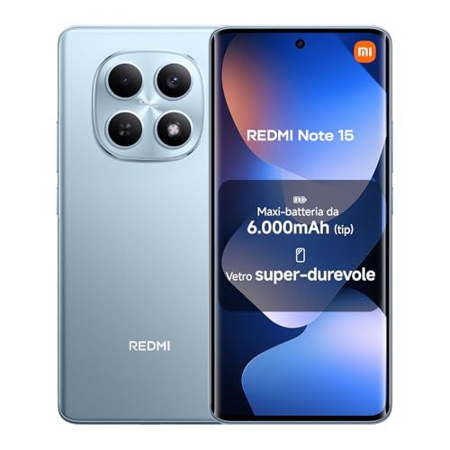 XIAOMI Redmi Note 15, Smartphone 6+128GB, Batteria da 6000 mAh, Resistenza all’acqua, Fotocamera super nitida da 108 MP, Display FHD+ da 6,77