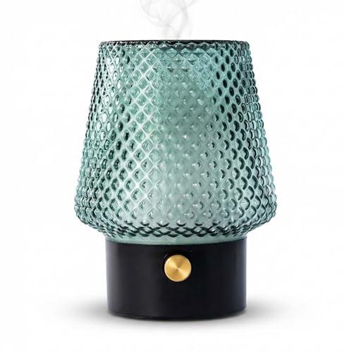 MULIN Diffusore di Oli Essenziali in Vetro, 100ML Diffusore Aromaterapia ad Ultrasuoni Ultra Silenzioso, 7 Colori LED, Senza BPA, Profumatore Ambiente per Relax e Benessere