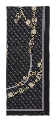 GUESS sciarpa Printed Scarf 70X180 Black nero
