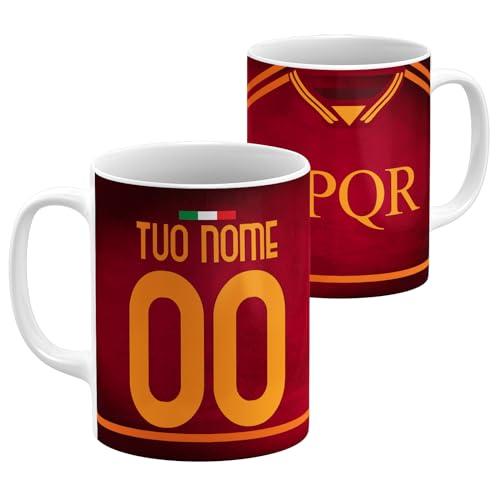 StudioPixelStore Tazza Personalizzata – Idea Regali Personalizzati – Mug Personalizzabile con Squadre del Campionato Italiano – Tazze in Ceramica per la Colazione – (Tifosi Romanisti)