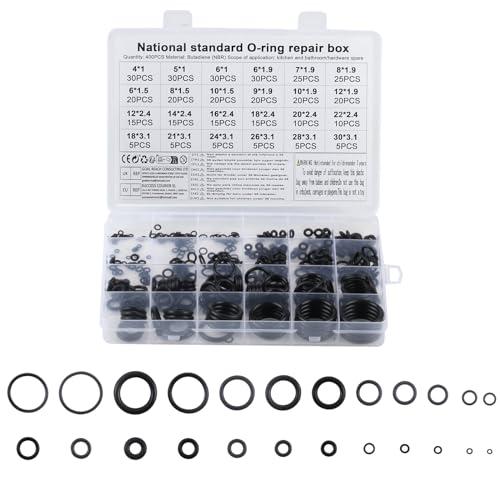 O-ring da 400 pezzi, guarnizioni in gomma di 24 dimensioni, kit guarnizioni elettriche, kit assortimento O-ring per idrauliche tubi isolati