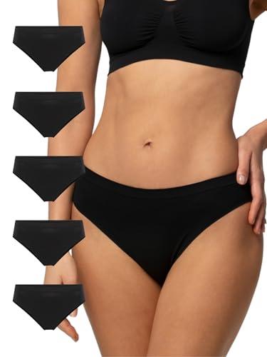 POMPEA 5 Paia Slip Donna in Morbida Microfibra, Mutande Donna Senza Cuciture Elasticizzate