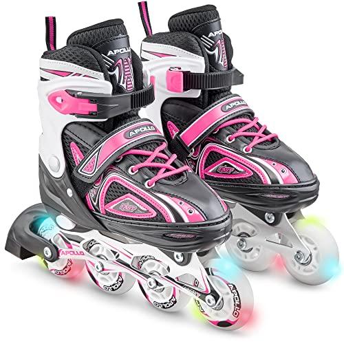 APOLLO Super Blades X Pro, pattini in linea con LED, per bambini, ideali per principianti, comodi pattini a rotelle, pattini in linea per ragazze e ragazzi