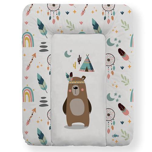 Kikido Materassino Fasciatoio 70x50 - Teddy - Cuscino Fasciatoio Lavabile per Cambio Pannolino - Materasso Fasciatoio Neonato per Cassettiera 50x70 - Universale e Impermeabile