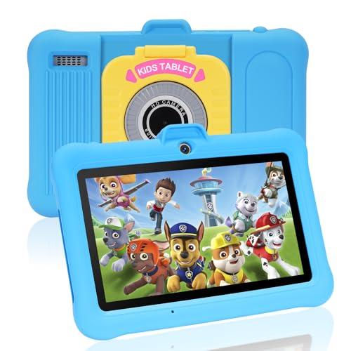 TABTIVI Tablet per bambini 7 pollici Android, 8(3+5) GB RAM, 64GB ROM(TF card 128 GB), Google GMS, App per Bambini Preinstallata, Controllo Parentale, Kids space, WIFI, Custodia antiurto, blu