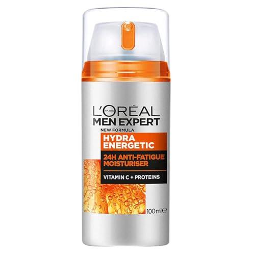 L'Oréal Men Expert Crema Idratante Uomo Anti-Fatica Hydra Energetic, Combatte le Occhiaie e Dona Intensa Idratazione, Arricchita con Proteine e Vitamina C, 100 ml