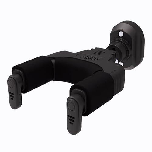 AUPHY Supporto per Chitarra da Muro con Auto-Lock & Rotazione | Portata 10KG+ | Gancio Universale per Chitarra Classica/Elettrica/Basso/Banjo/Ukulele ecc | Base Nylon