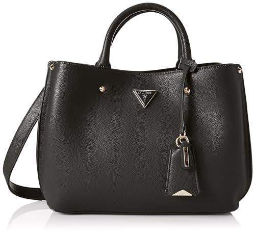 GUESS Meridian Girlfriend Satchel, Borsa a Tracolla, Manici Superiori Donna, Nero, Taglia Unica