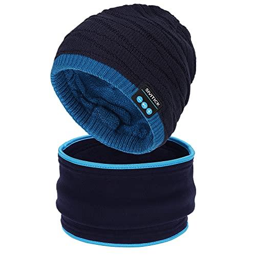 SIVITICK Cappello Bluetooth Regali Uomo Originali Berretto Invernali Idee Regalo Natale Berretto con Cuffie Stereo e Microfono per Sport Sci