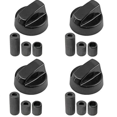 Cablepelado - Manopola universale per forno, fornelli a gas, elettrici, include adattatore, 4 cm, colore nero, 4 pezzi