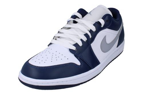Air Jordan 1 Basso SE Bianca Buio Marina Blu Nero DM1199-140, Bianco/Blu Navy/Grigio lupo, 10.5