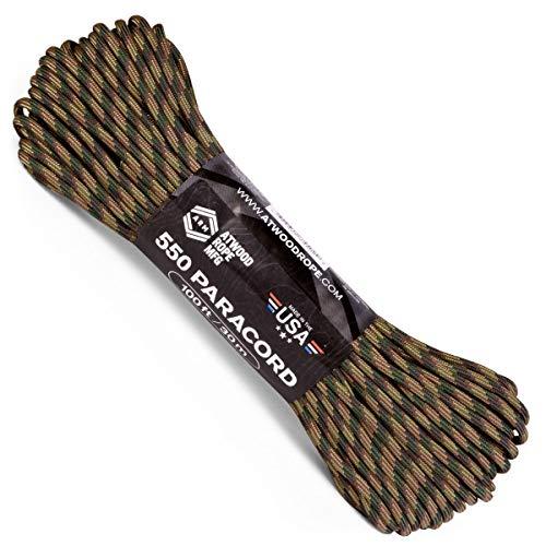 Atwood Rope MFG 550 Paracord 100 piedi 7-Strand Core Nylon Paracadute Cord esterno di sopravvivenza Gear Made in USA | cordini, bracciali, involucri per maniglie, portachiavi (Recon)