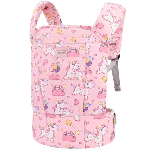 Bebamour Portabottiglie per bambine, 3 in 1, morbido telo per bambini, 100% cotone, accessorio per bambole (Rainbow Unicorn)