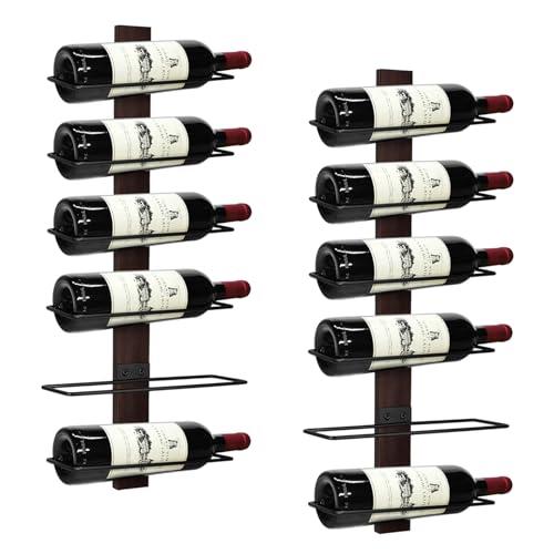 AGJIDSO Portabottiglie da Parete per 12 Bottiglie - Verticale, Montaggio a Parete in Legno Massello - Da Appendere ad Angolo per Bottiglie di Vino, Cucina, Bar