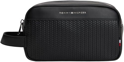 Tommy Hilfiger TH Woven Washbag Am0am13838, Borsa da Bagno Uomo, Black (Black), One Size