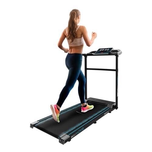 Cecotec Tapis roulant pieghevole DrumFit WayHome 1200 Sprint. 600 W, Da 1 a 12 Km/h, 12 Programmi, Pannello di controllo LCD, Superficie di corsa 100x40 cm, Ruote e Supporto per Dispositivi