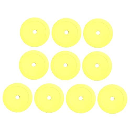 F Fityle 10 PCS Cinesini per Allenamento, Cinesini Piatti, Coni Piatti Rotondi, Marcatori Spot da Allenamento Flessibili Antiscivolo Durevoli per Arti Marziali, Calcio, Allenamento Sportivo, Giallo
