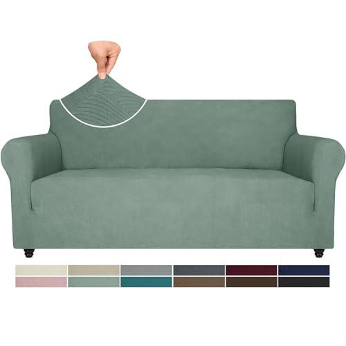 Ystyle Copridivano 3 Posti Con Braccioli, Copri Divano Antigraffio Gatto, Copridivani Elasticizzati, Pesante Inverno Copri Divani, Fodera Divano Antimacchia Lavabile Antiscivolo, Verde Chiaro