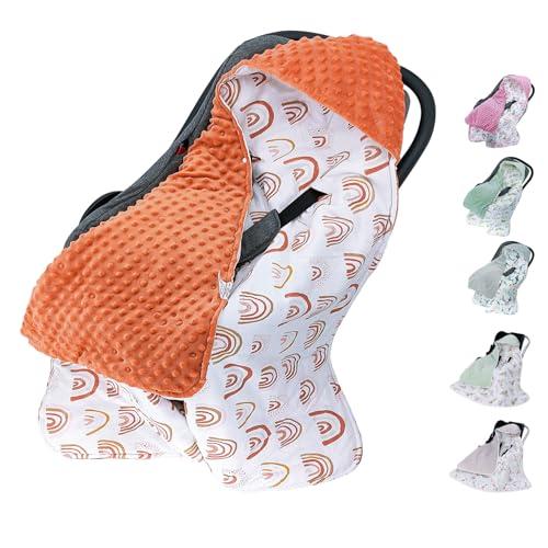 Miracle Baby Coperta invernale, in cotone, reversibile, universale, 90x90 cm, per ovetto, passeggino con 8 fori di cinghia