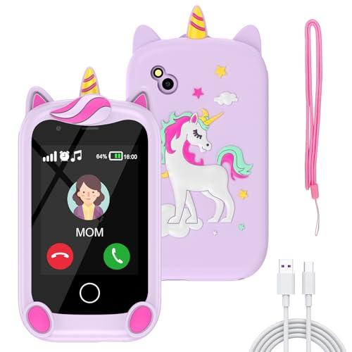Alutoria Smartphone per Bambini, Cellulare Giocattolo Fiabe Audiolibri Telefono Console Portatili, Giocattoli Elettronici Educativi, Regalo di Compleanno per Bambini, Viola