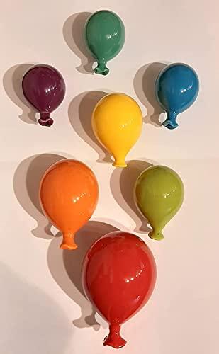 Palloncino in ceramica da appendere al muro, fatto a mano, artigianato, decorazione da parete, ideali per bomboniere (8 cm, BLU)
