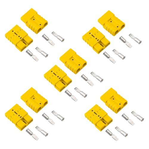 Moorstdel Anderson - 10 connettori da 50 A, 600 V, 50 Amp, batteria Quick Connect, spina ad alta corrente per auto, moto, roulotte, barche, sistemi solari, giallo