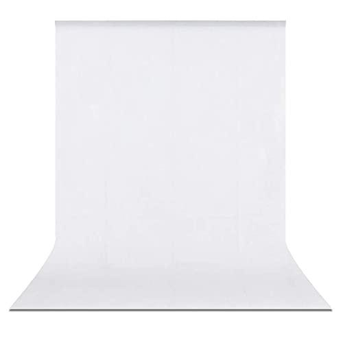 Sfondo Bianca Foto Video 1,8 x 2,8m, Bonvvie Sfondo Fotografico Resistente Alle Rughe, Lavabile Sfondo Mussola per Studio Fotografia, Televisione, Zoom, YouTube, Riunioni Online