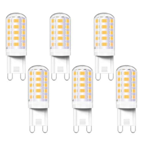 Akynite G9 LED 4W Luce Naturale 4000K, AC 230V, Equivalente Alogena G9 40W, 400LM, 360 Gradi, Non-dimmerabile, Lampade LED Attacco G9 Naturale per Specchio da Bagno, Lampada da Tavolo, set di 6
