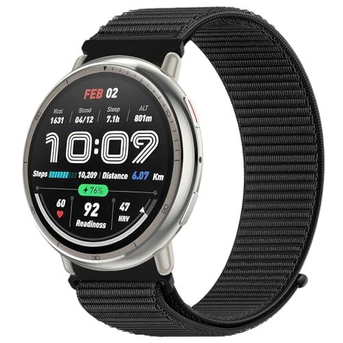OUTPUTBT Nylon Cinturino 20mm per Amazfit Active 2/Active/Amazfit GTS/GTS 2/2e/GTS 3/GTS 4/GTS4 Mini/GTR Mini/Amazfit Bip/Bip U/BipU Pro/Bip 3/Bip3 Pro/Pop/Pop Pro Cinturini Sport per Uomo Donna