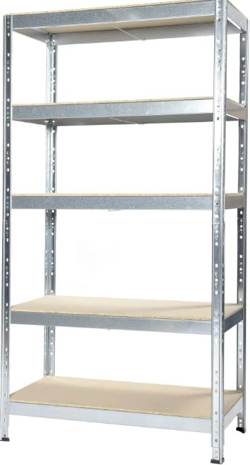 CILVANI scaffale 5 RIPIANI in acciaio metallo kit struttura ad incastro zincata pannello in mdf mm5 180x120x40