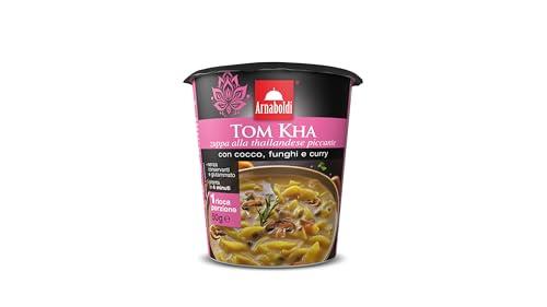 Arnaboldi - Zuppa Thailandese Tom Kha, Piatti Pronti in 4min Senza Conservanti e Glutammato, Zuppa Thai Piccante con Cocco, Funghi, Curry per Pranzo Veloce, Cena Leggera, Sana, Gustosa, 1 Porzione 50g