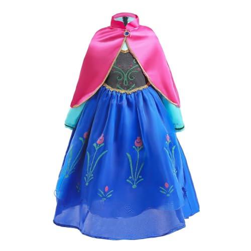 Lito Angels Vestito Costume Principessa Anna con Mantello per Bambina per Carnevale Feste Compleanno, Taglia 2 Anni