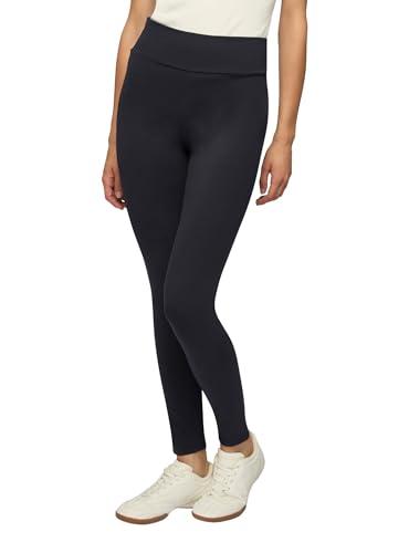 TERRANOVA Leggings Lunghi da Donna a Vita Alta, Modello Skinny Senza Tasche in Tessuto Pesante – Blu Scuro – S