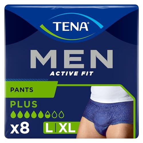 TENA MEN, Boxer Assorbenti per Perdite Urinarie, Elasticizzati, Monouso, per Uomo, Taglia L, 8 Pezzi