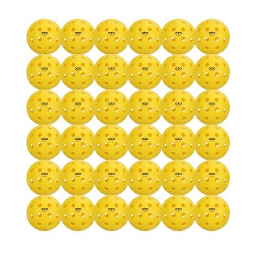 OZO Pickleball - Set di 36 Palline Outdoor, 40 Fori, Stampaggio ad Iniezione - Approvate USAPA