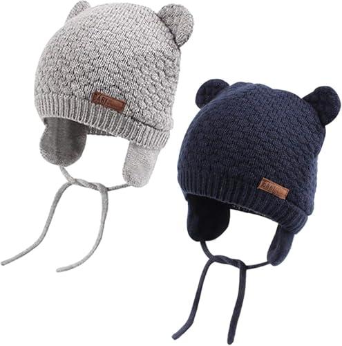 DRESHOW Cappello Bambino Berretti Neonato Ragazzi Ragazze Morbido Carino Orso Infantile Orecchio Berreto Caldo Cappello per Bambini per Autunno Inverno