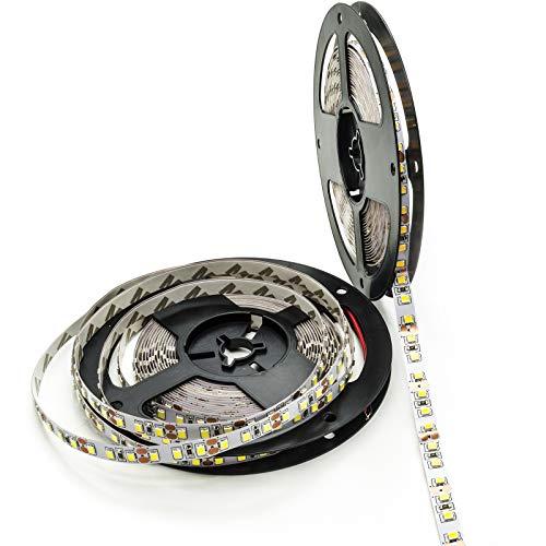 Bill Goff Inc. Striscia led dimmerabile 5 metri 12v strip 600 led SMD 2835 IP20 flessibile alta luminosita 90w 18w/metro 11000 lumen (temperatura luce calda 2700K)