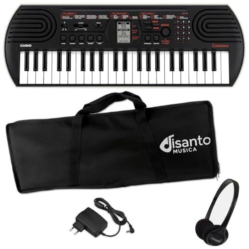 Kit Pianola SA-81, con Borsa e Alimentatore e Cuffie, Mini Tastiera 44 tasti, nera | Ideale per la scuola D'Isanto Musica