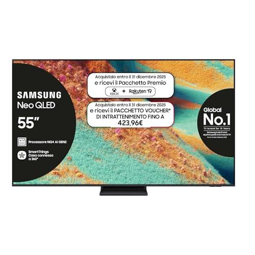 Samsung Smart TV 55'' QE55QN85FAUXZT Neo QLED 4K, NQ4 AI Gen2 Processor, 4K AI Upscaling, Dolby Atmos & OTS Lite, Simple Chamfer Design, 2025