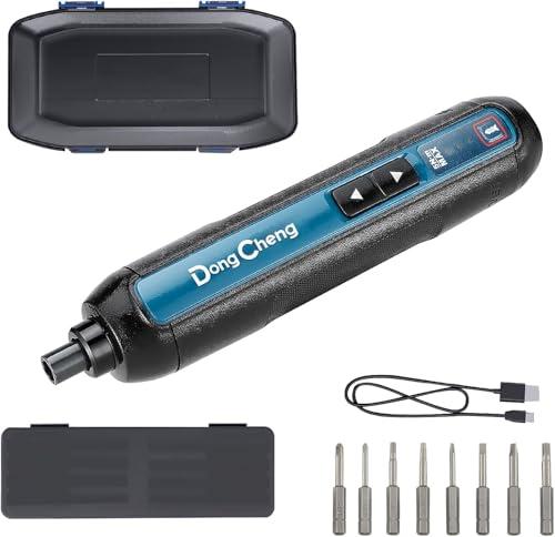 DongCheng Mini avvitatore a batteria, 4 V, batteria agli ioni di litio da 2000 mAh, 3 coppie, max. 5 Nm, luce LED, 8 pezzi, punte in acciaio S2, ideali per fai da te e riparazioni