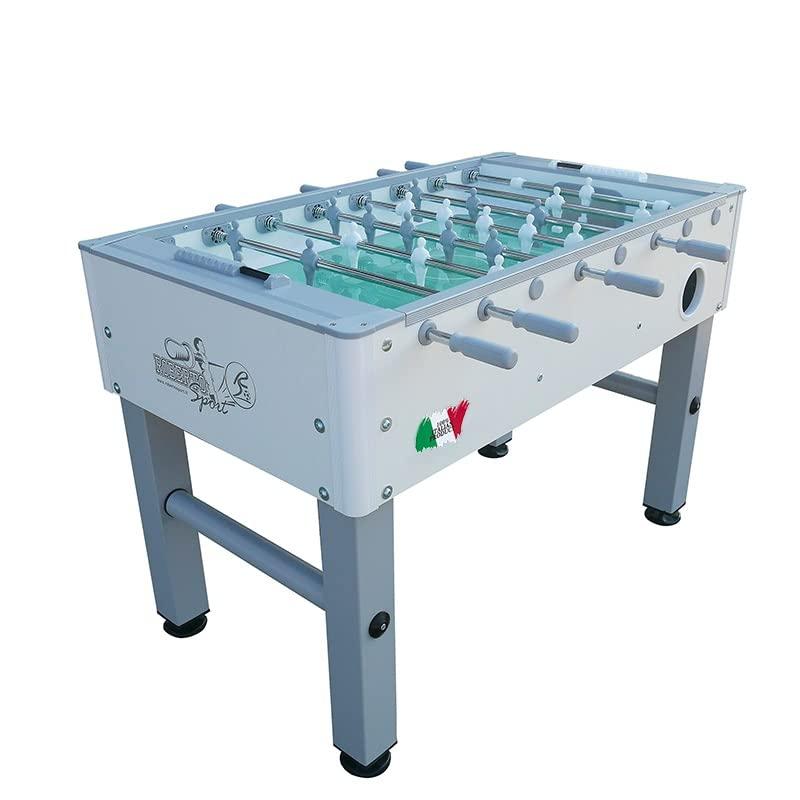 Roberto Sport Calciobalilla Professionale Winner 4.0 Bianco Aste Rientranti da Interno